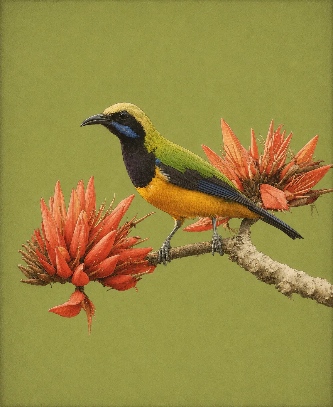 Orange-bellied Leafbird (Chloropsis hardwickii)