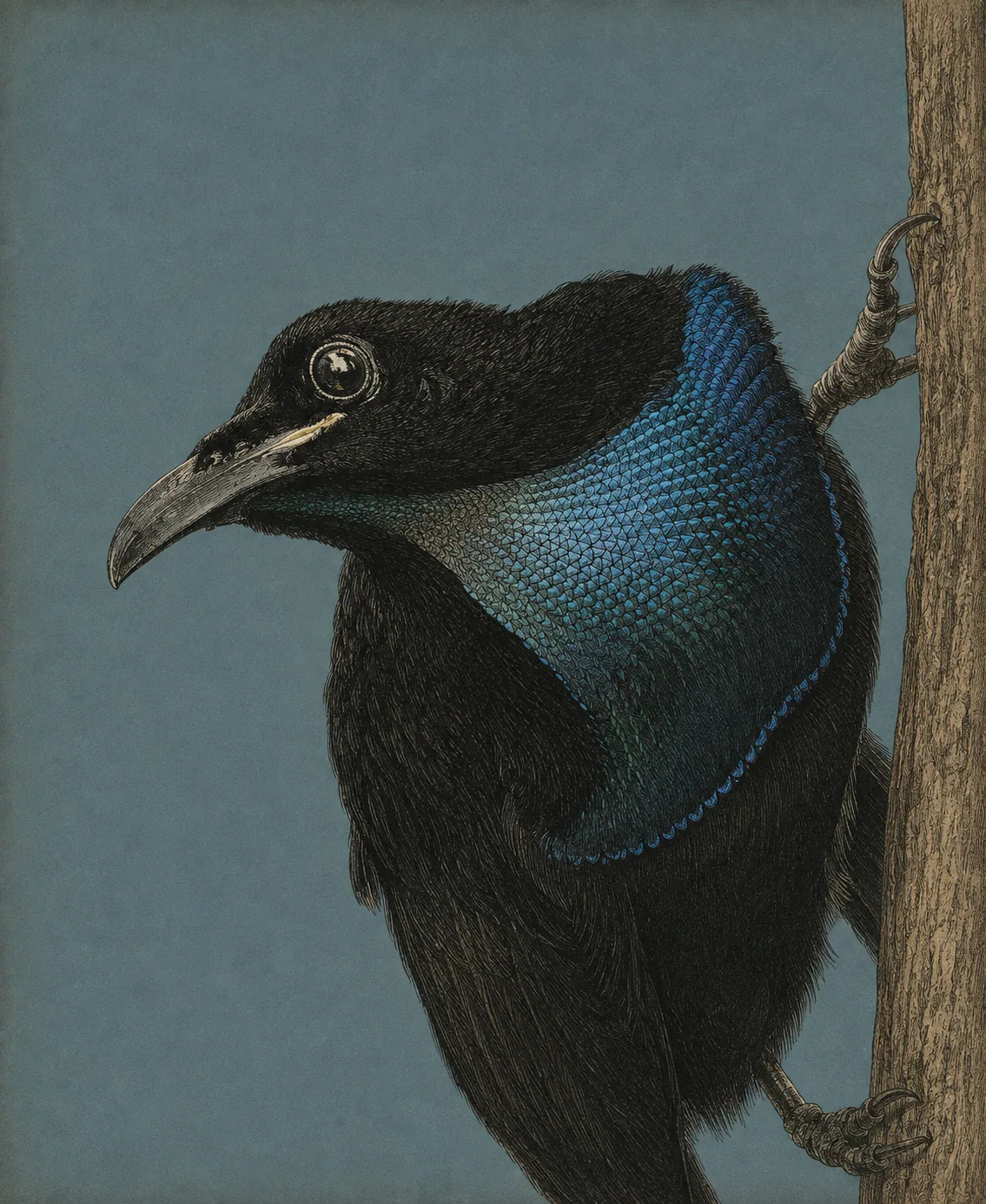 Magnificent Riflebird (Ptiloris magnificus)