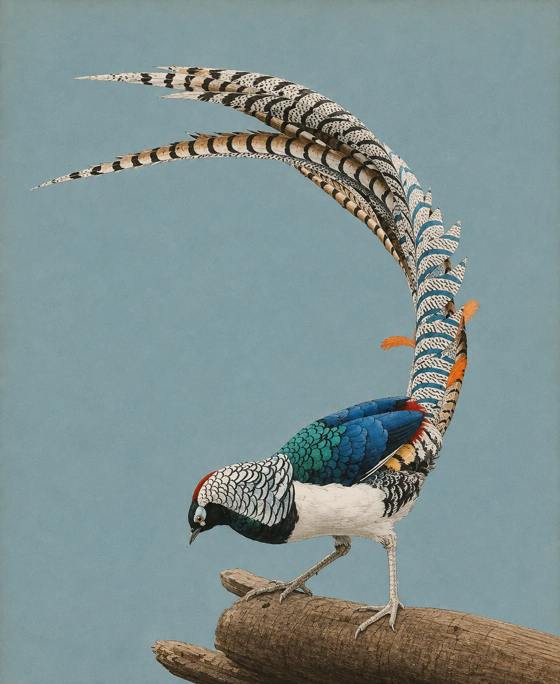 Lady Amherst's Pheasant (Chrysolophus amherstiae)