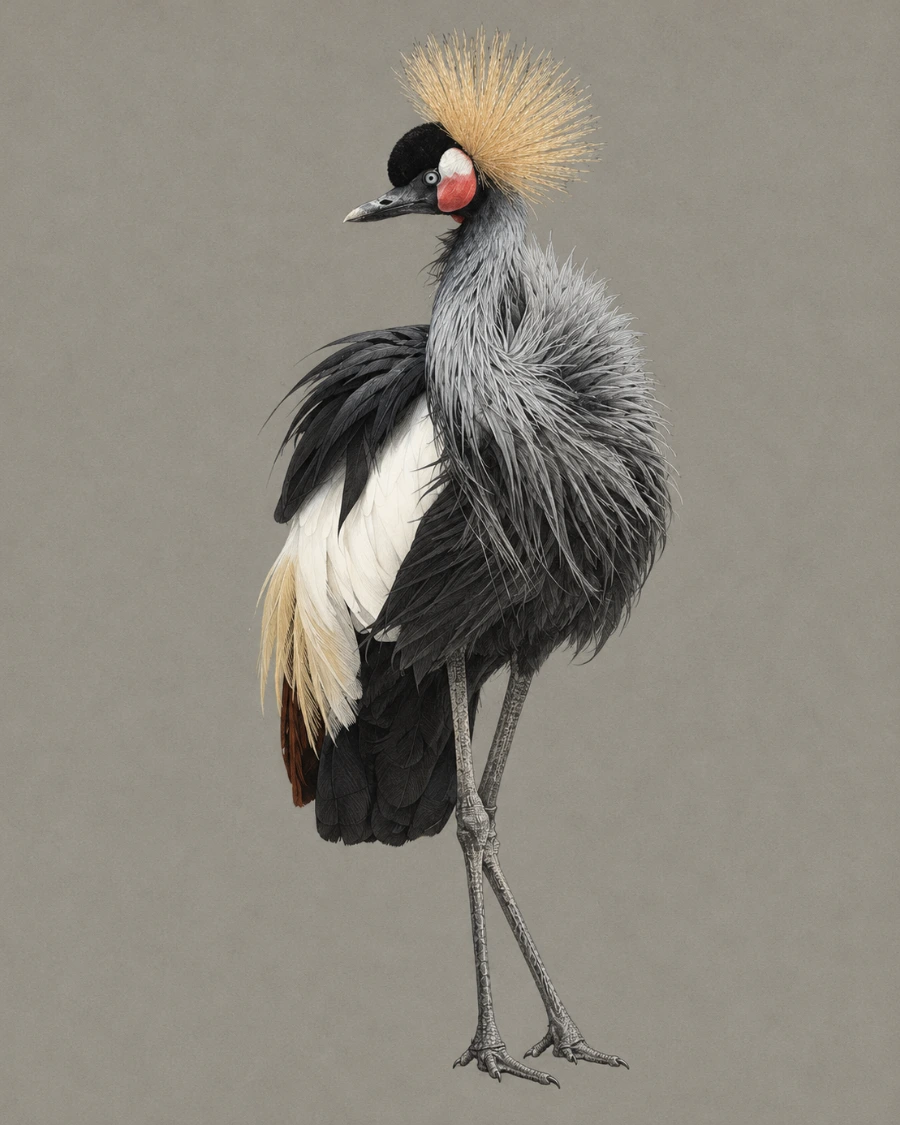 Black Crowned Crane (Balearica pavonina)