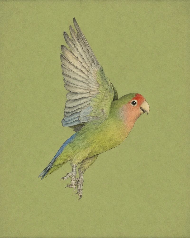 Peach-faced Lovebird, Agapornis roseicollis