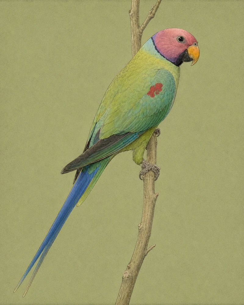 Plum-headed Parakeet, Psittacula cyanocephala