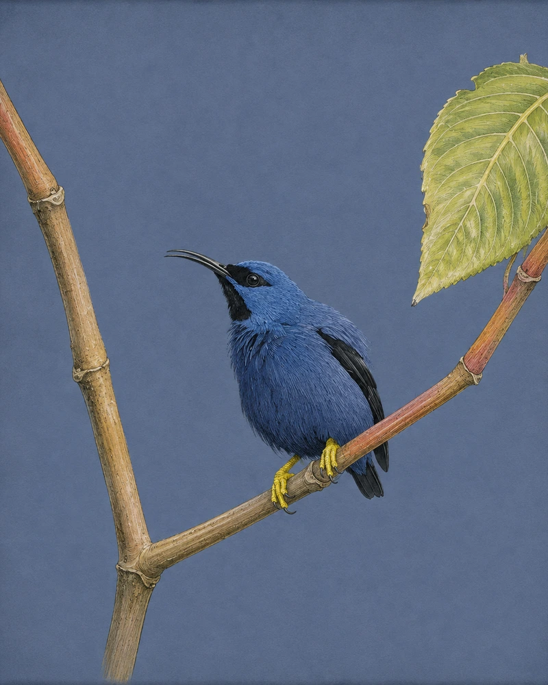 Purple Honeycreeper, Cyanerpes caeruleus