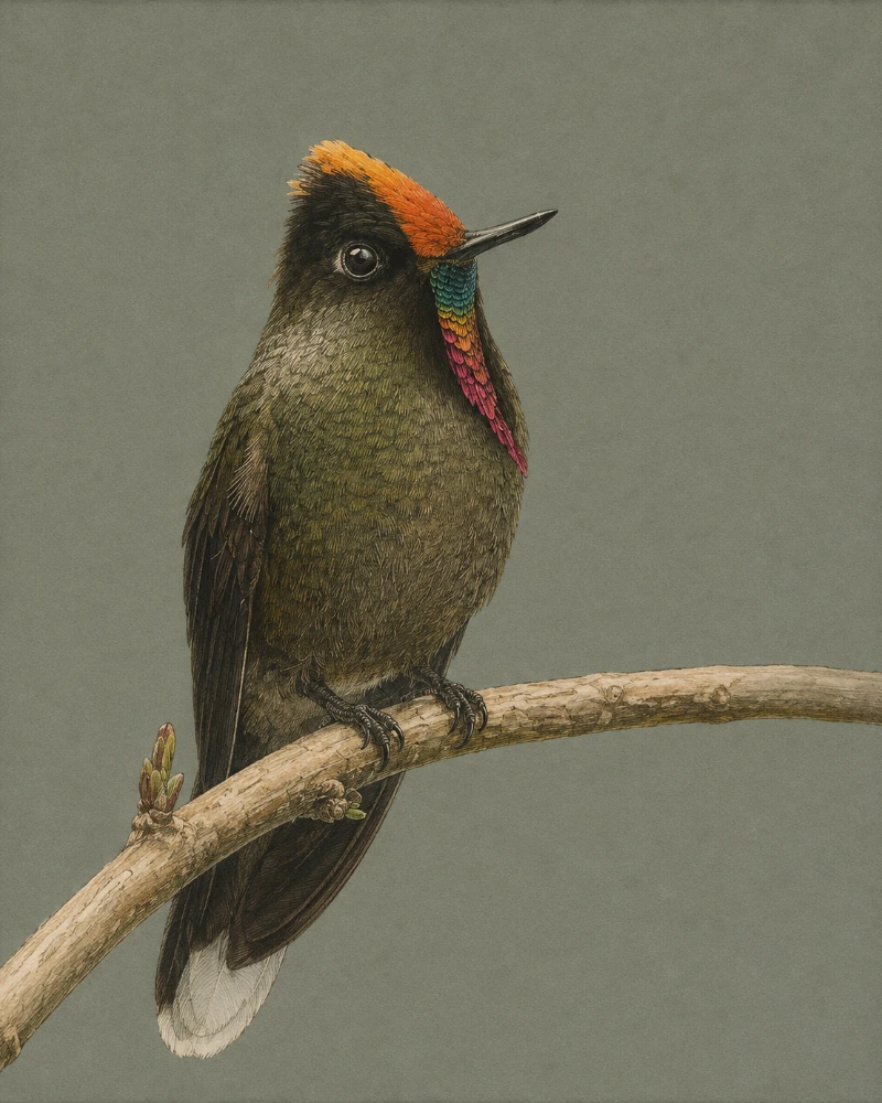 Rainbow-bearded Thornbill (Chalcostigma herrani)