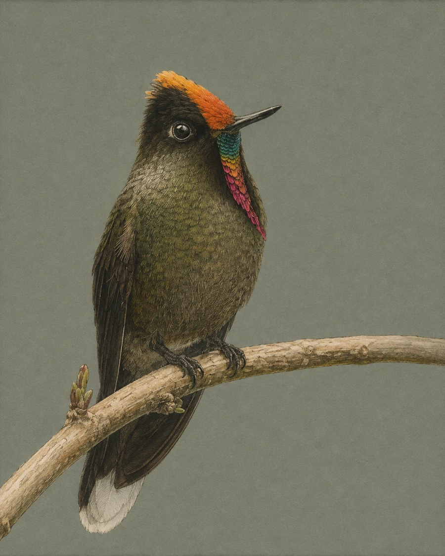 Rainbow-bearded Thornbill (Chalcostigma herrani)