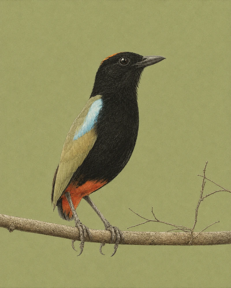 Rainbow Pitta, Pitta iris