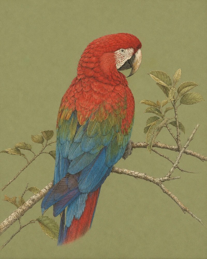 Red-and-green Macaw, Ara chloropterus