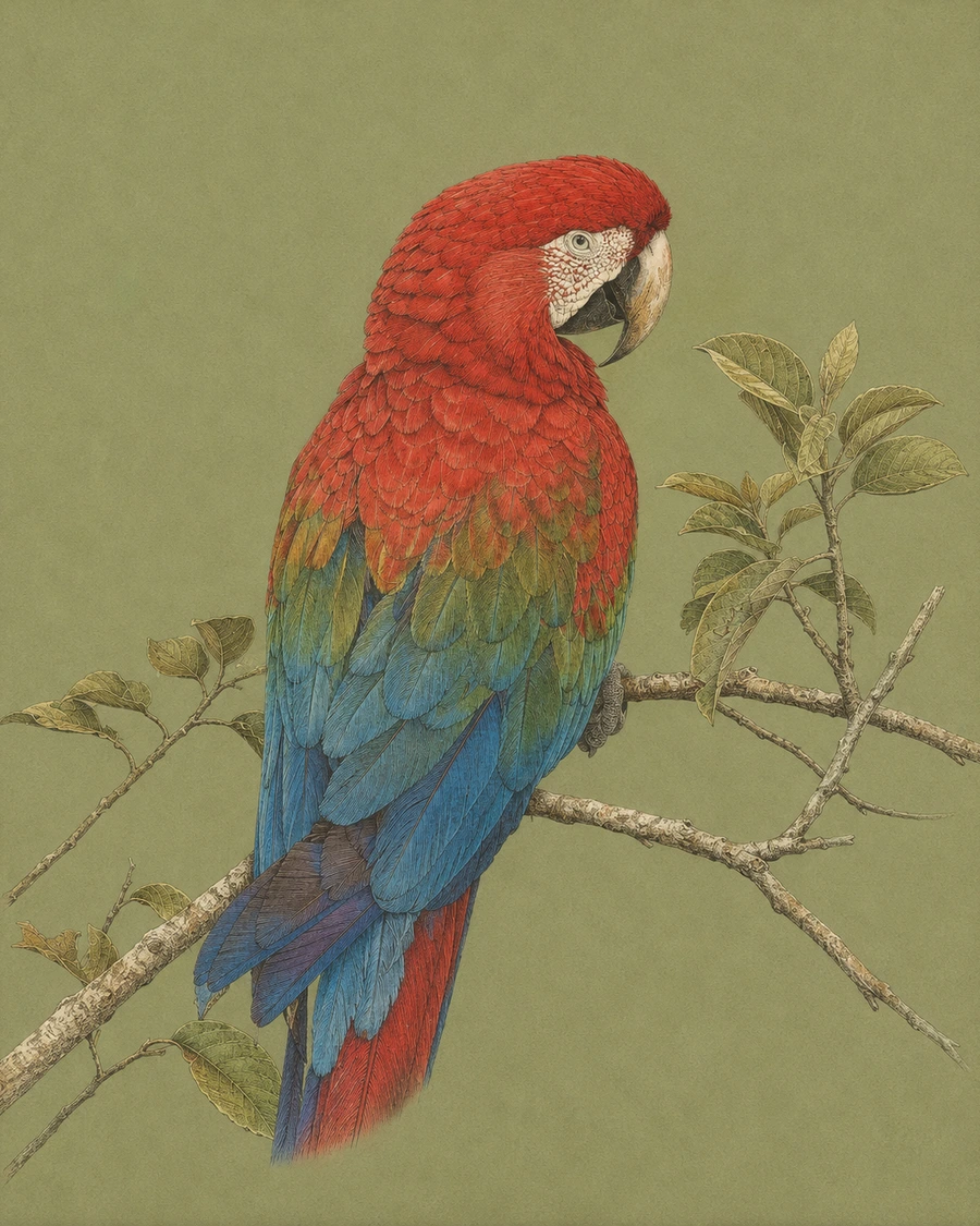 Red-and-green Macaw, Ara chloropterus