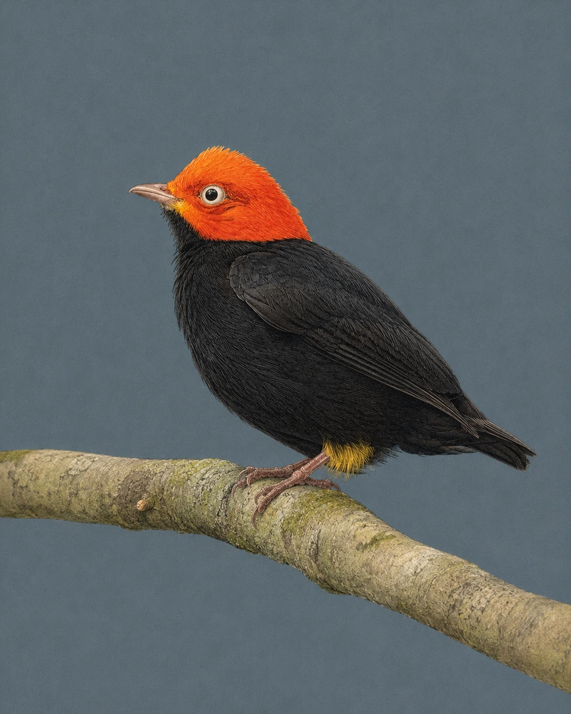 Red-capped Manakin, Ceratopipra mentalis
