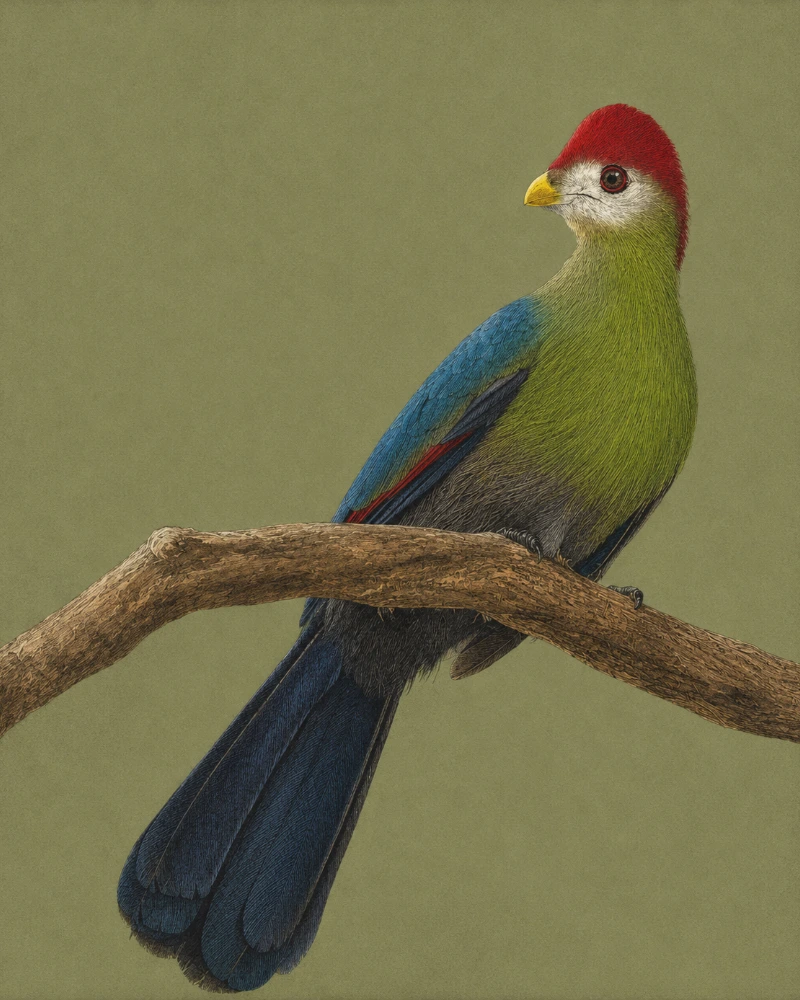 Red-crested Turaco, Tauraco erythrolophus