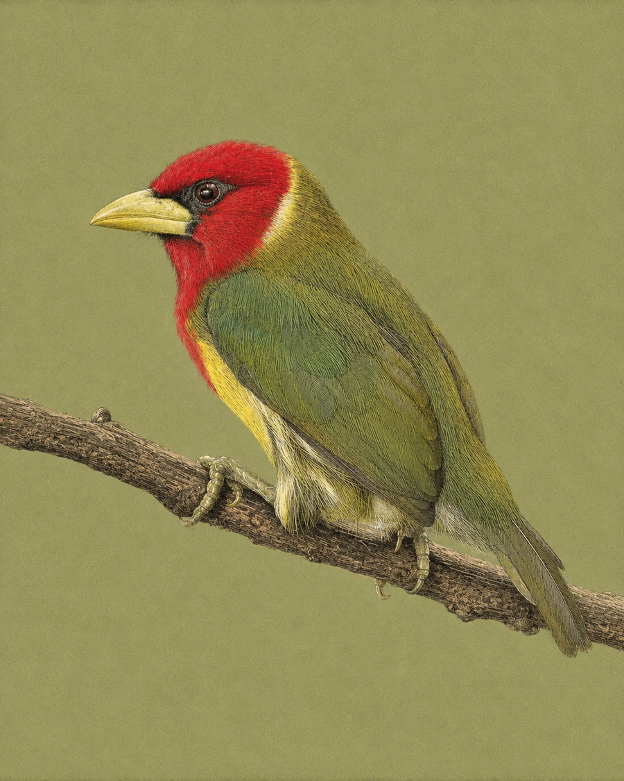 Red-headed Barbet, Eubucco bourcierii