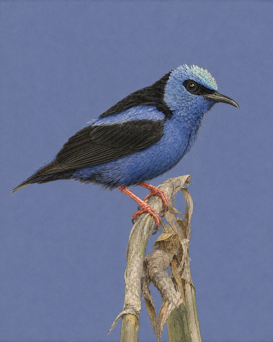 Red-legged Honeycreeper, Cyanerpes cyaneus