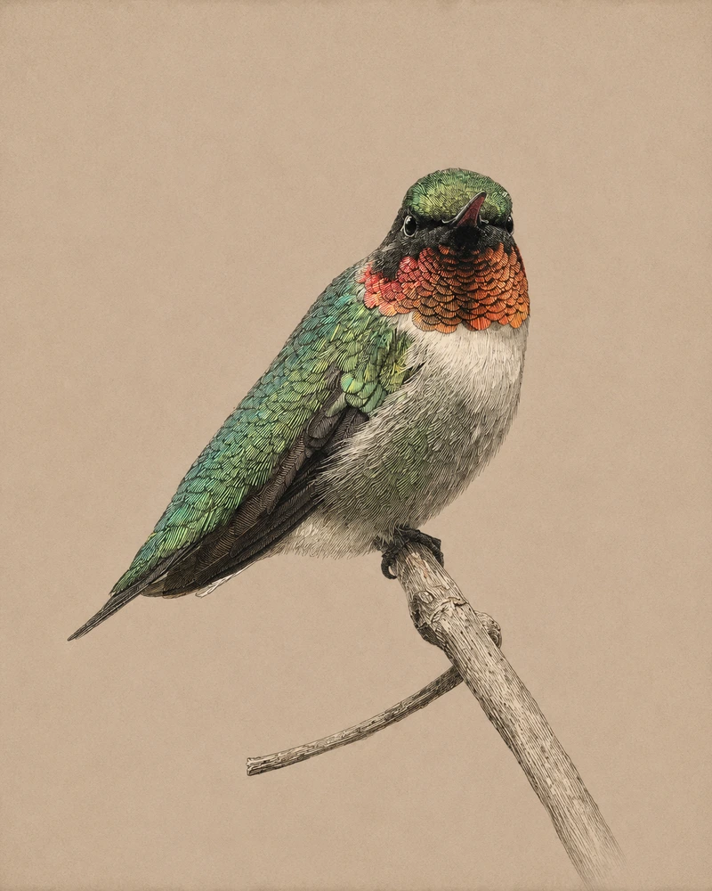 Ruby-throated Hummingbird, Archilochus colubris