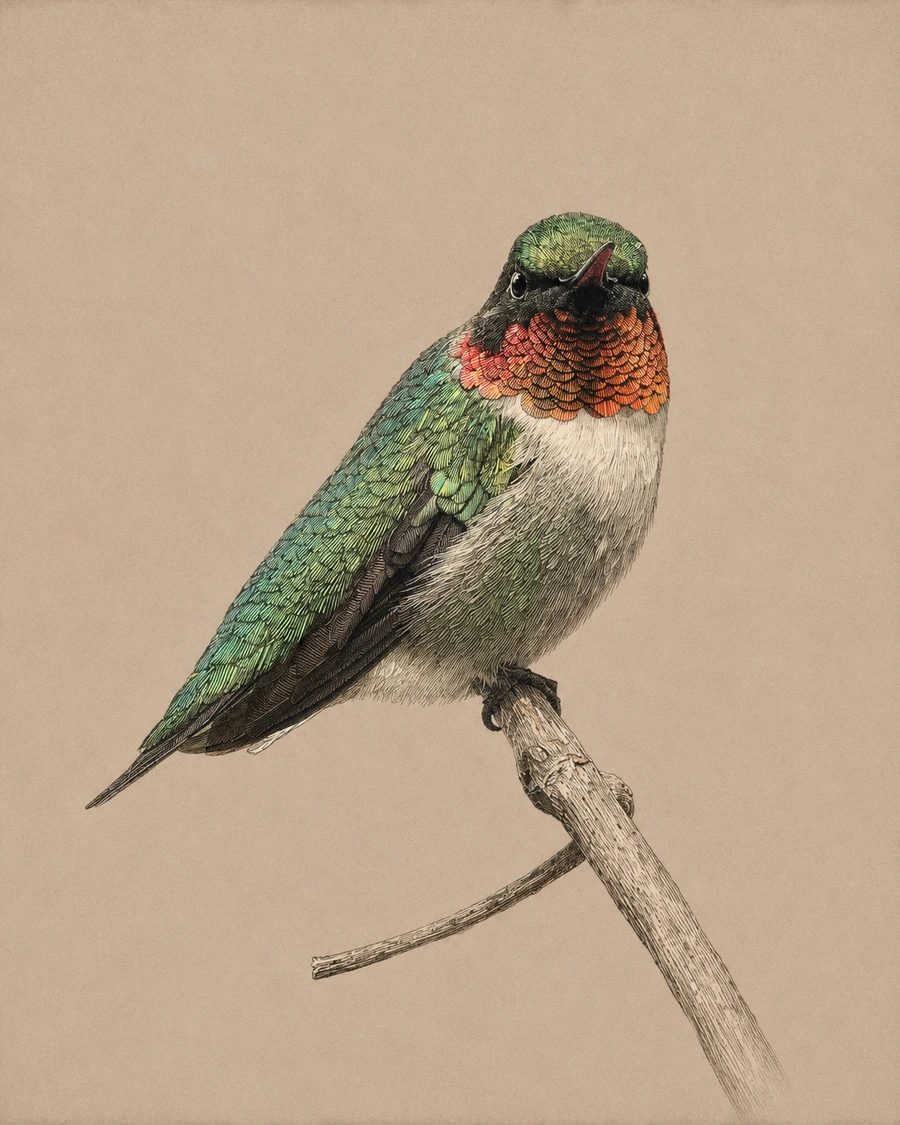 Ruby-throated Hummingbird, Archilochus colubris