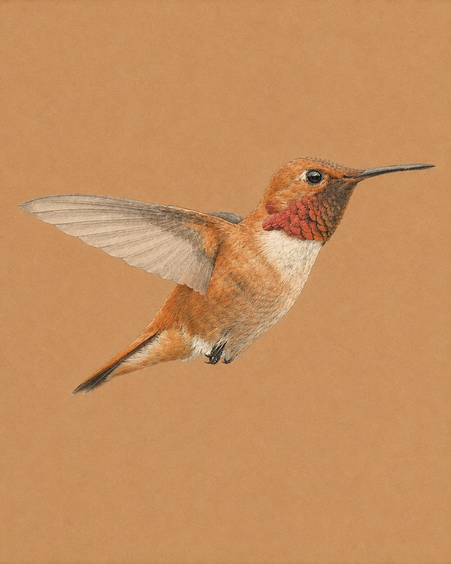 Rufous Hummingbird, Selasphorus rufus