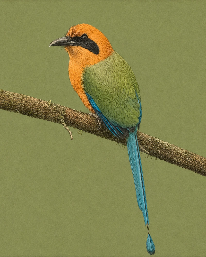 Rufous Motmot, Baryphthengus martii