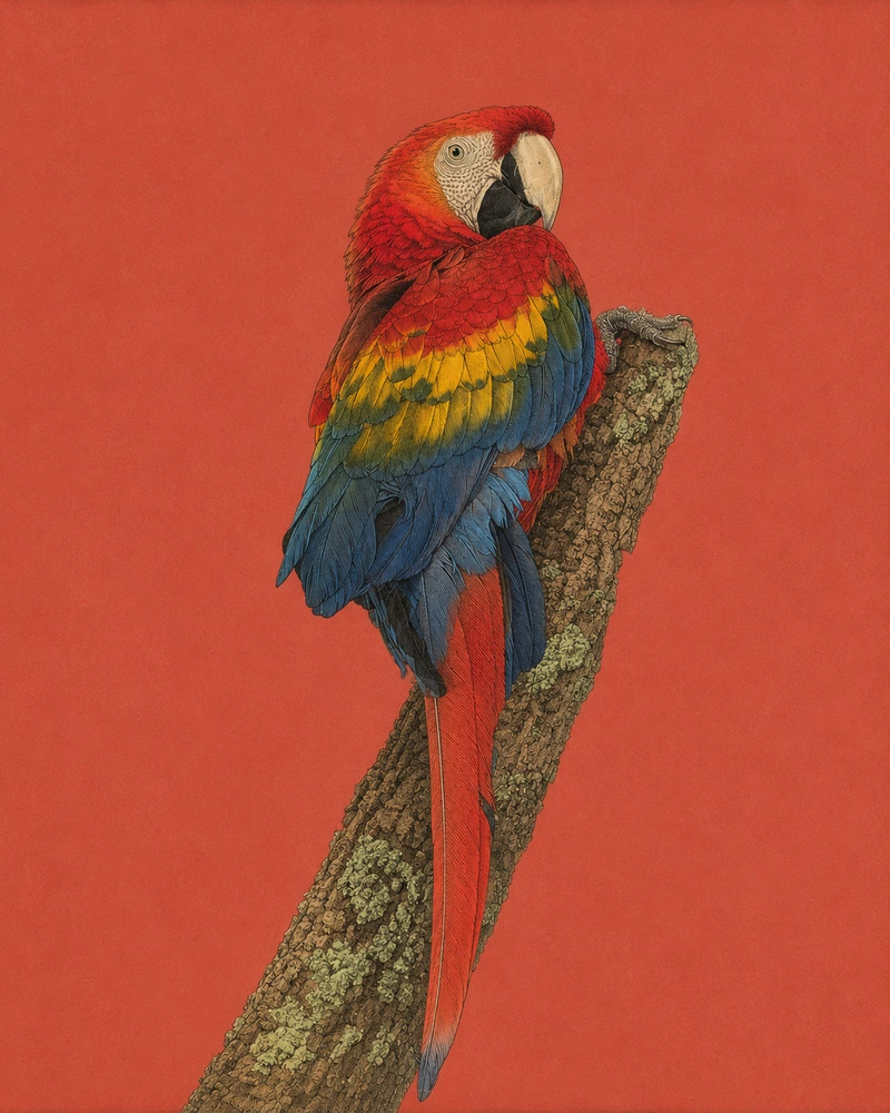 Scarlet Macaw, Ara macao