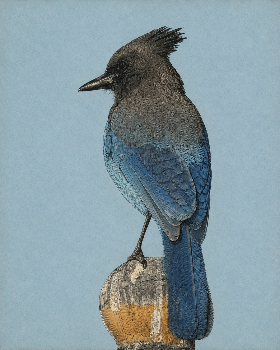 Steller's Jay, Cyanocitta stelleri