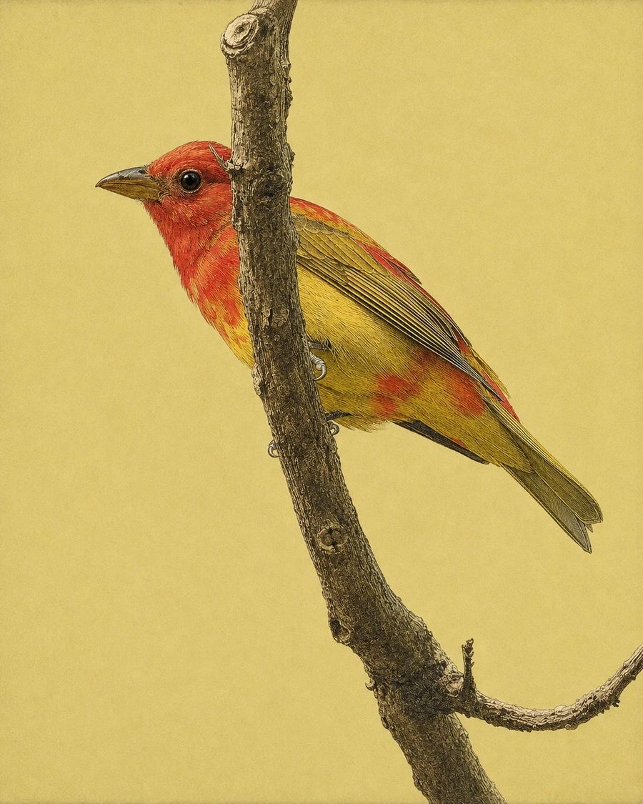 Summer Tanager, Piranga rubra