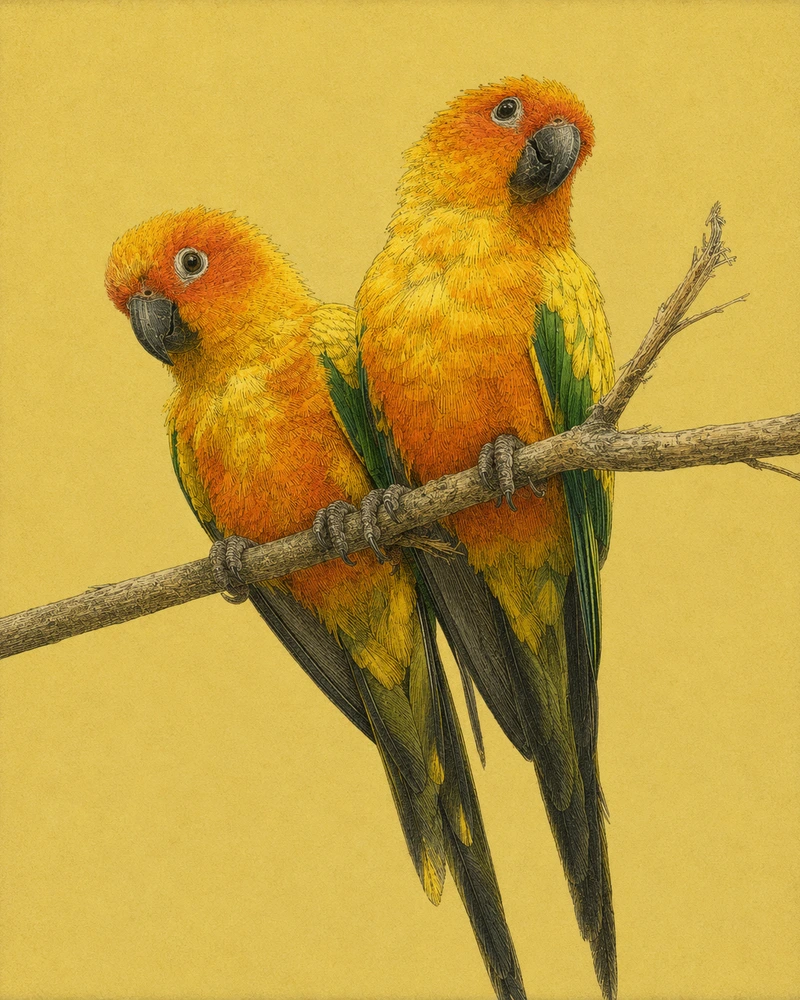 Sun Conure, Aratinga solstitialis