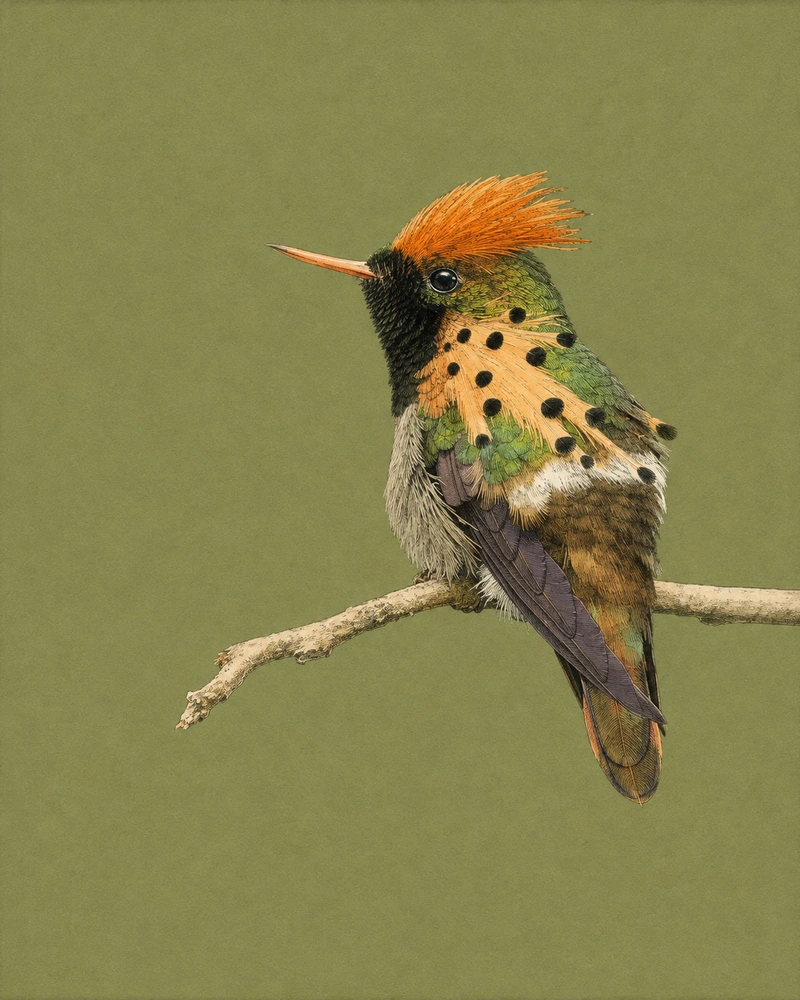 Tufted Coquette, Lophornis ornatus