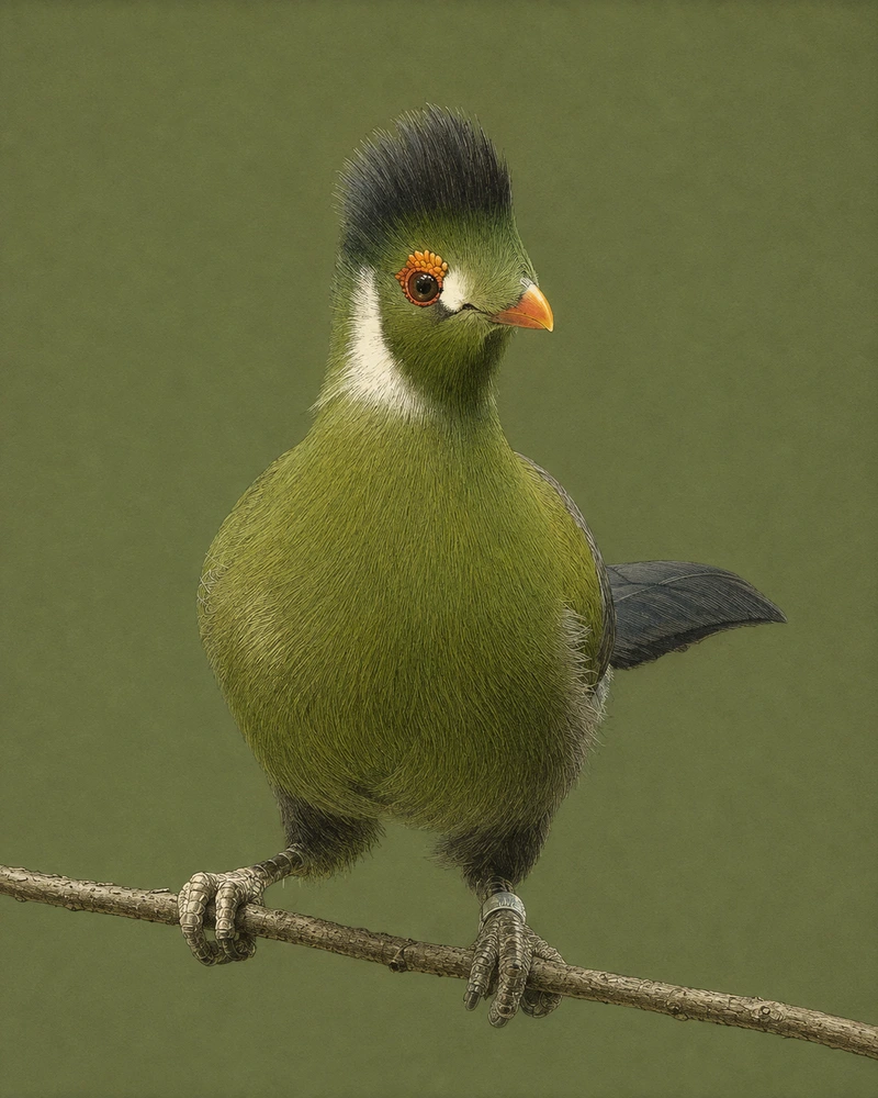 White-cheeked Turaco, Tauraco leucotis
